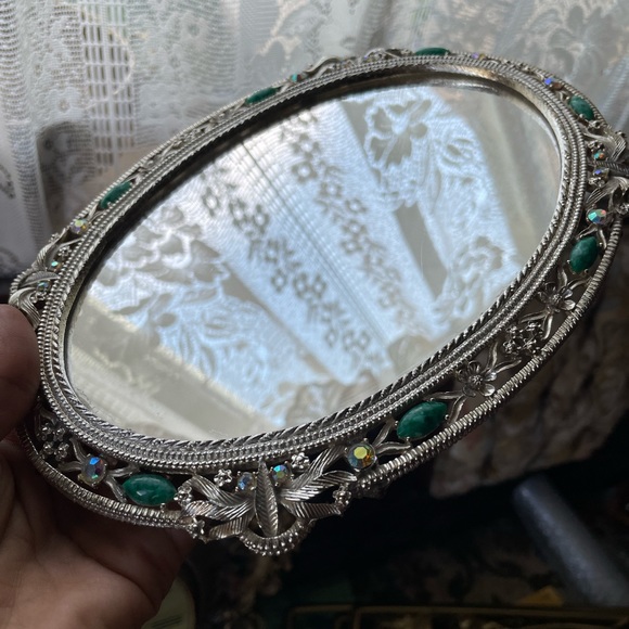 Embellished mirrored tray - Picture 1 of 2